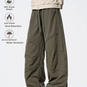 Men's Thiened Winter Du down Workwear Trousers Outdoor Skiing Windproof Fce Lined Cargo Pants Youth Casual Long Pants - AliExpress Pants
