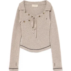 Autumn New Versatile Japanese Style Off-Shoulder Knitted Sweater Sweet Lace-Up Metal Buckle Slim Fit Short Long Sleeve Pullover - AliExpress Sweaters&Jumpers