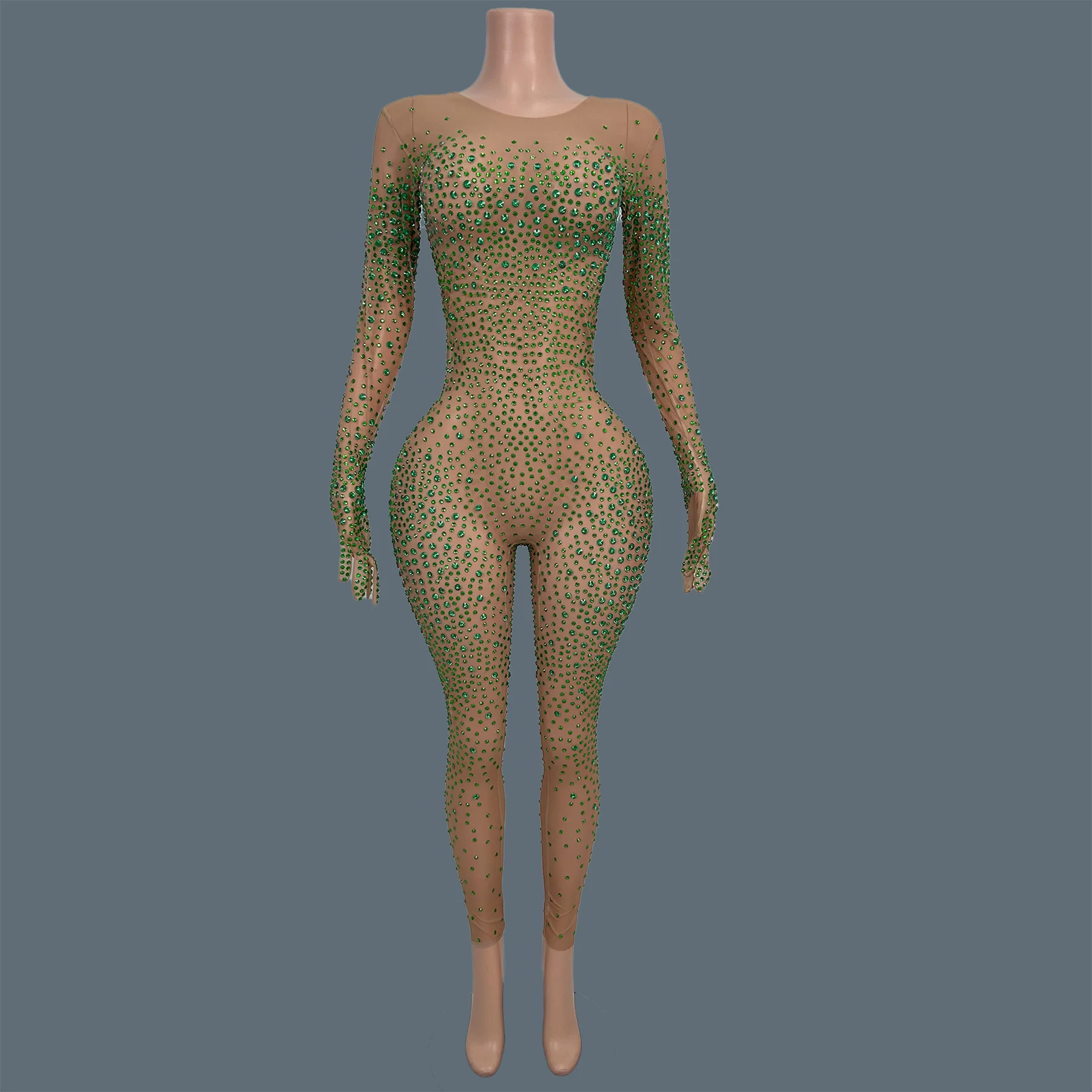 Sparkly Mesh Rhinestones Jumpsuit Women Sexy Elasticity See Through Performance Costume Nightclub Stage Wear Tiaotiaotang - AliExpress Jumpsuits&Rompers