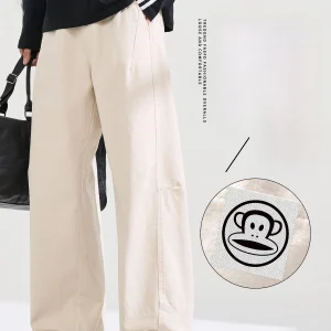 PaulFrank Pure Cotton Workwear Casual Pants Men's Spring New Loose Straight Knife Pants mid Waist Zipper Sle Casual Trousers - AliExpress Pants
