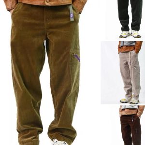 Retro Japanese Sle Corduroy Work Trousers Loose Micro-Cone Casual Long Trousers Trendy Brand ex Pants Autumn 2024 - AliExpress Pants