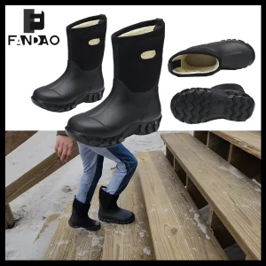 Children's Fleece-Lined Warm Snow Boots Winter Waterproof Wear-Resistant Mid-Calf Anti-Slip Rain Boots for Outdoor CS Sports - AliExpress Sneakers