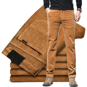 4 Colors Corduroy Casual Pants Men's 93 % Cotton Stretch Business Fashion Trousers Autumn Straight Classic Brand Male Pants - AliExpress Pants