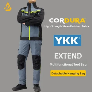 Detachable Nylon Work Trousers with Hanging Bag for Outdoor Riding Workwear Spring Autumn High Elastici Wear Resistant - AliExpress Pants
