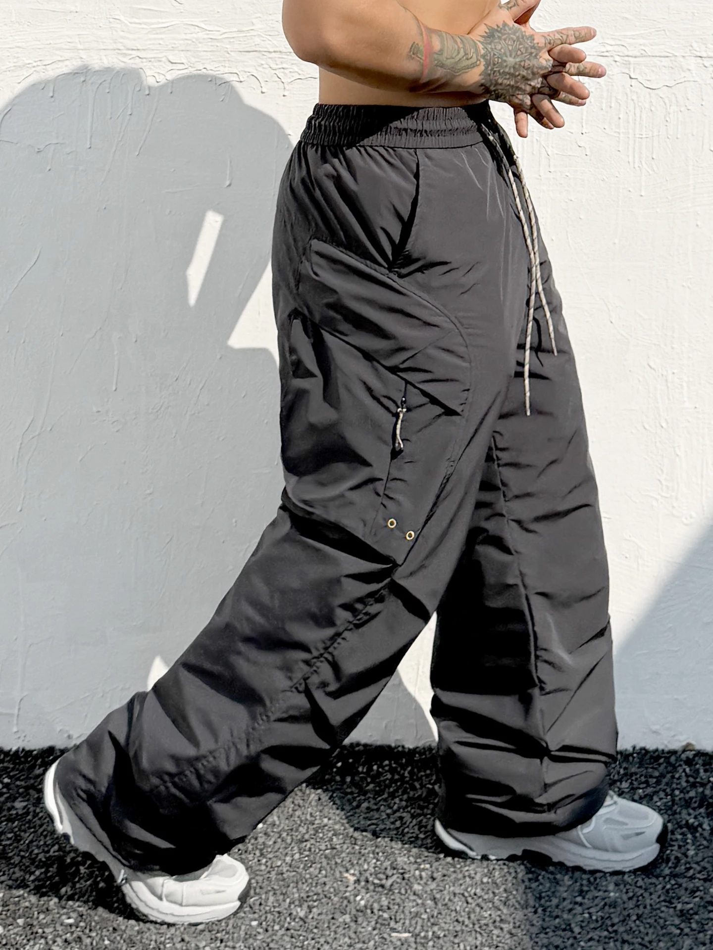 Trendy Loose down Pants Men's Casual Outdoor Waterproof Qui Dry Trousers Faionable Multi-ket Warm Straight Leg Pants - AliExpress Pants