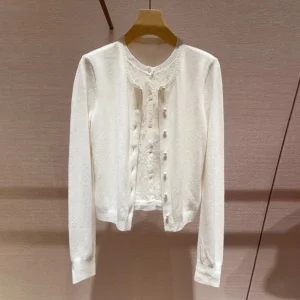 High-End Women's Knitted Long Sve Cardigan Hooked Flower Design Fake Two-Piece Sle French Sle Soft Medium Thin - AliExpress Sweaters&Jumpers