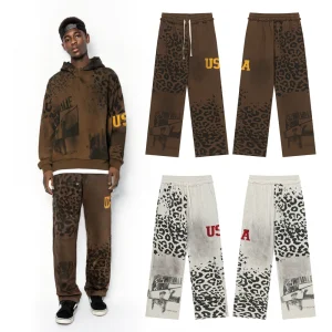 Streetwear Clothing Leopard camouflage Baggy Sweat Pants with embroidery Cotton Oversized Hiphop Street Style Casual Sport Pants - AliExpress Pants