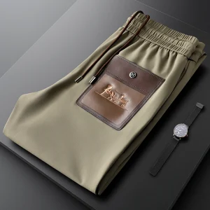 Khaki een Casual Pants Men's Slim Fit Elastic Waist Spring Autumn Versatile Sports Trousers Youthful Energy Sle - AliExpress Pants