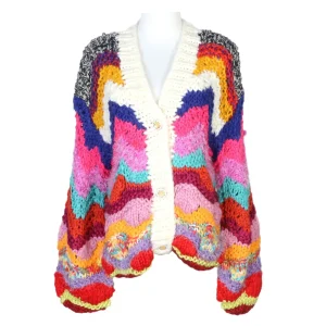 2025 Autumn And Winter Sweater Cardigan Jacket Rainbow V-neck Single-breasted Loose Bohemian Sweater Warm Thick Knitted Cardigan - AliExpress Sweaters&Jumpers