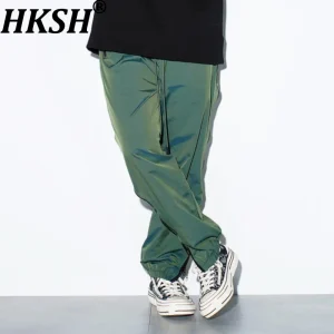 HKSH Spring Autumn New Men High Street Color Gradient Side Zipper Sports Elastic Waist Trend Pants Loose Casual Ins Coat HK18987 - AliExpress Pants