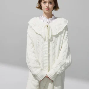 Warm Knitted Large Fur Women's Cardigan White Twisted Flower Fake awl Mid-Length Open-Collar Sweater Autumn Winter New Sle - AliExpress Sweaters&Jumpers