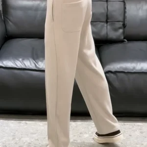 High Quali Casual Pants for Men New Sle Busin Cool Straight Leg ket Water Waed mid Waist Tie Rope Autumn Winter - AliExpress Pants