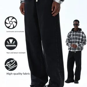MMOPTOP Men's Casual Straight Leg Loose Fit Heavy Du Cotton Pants Sli Streetwear Autumn Wear Resistant High Breathabili - AliExpress Pants