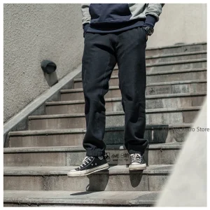 Bronson REVERSE WEAVE Crossgrain Weave Thickened Heavy Sweater Pants Solid Color Small Foot Pants - AliExpress Pants