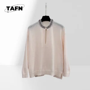 25 spring wool sweater bling bling Style Advanced Cashmere Warm Banquet Women's Sweater Neck Pearl Fashion Advanced A25373 - AliExpress Sweaters&Jumpers