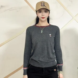 Autumn Winter New round Ne Woolen Sweater Women's Anti-Aging Casual Versatile Striped Dog Long Sve Knitted irt Trendy - AliExpress Sweaters&Jumpers