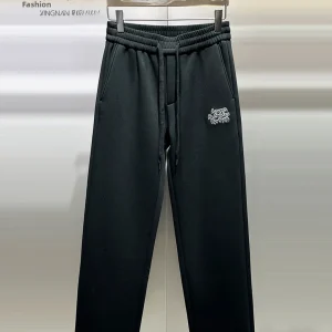 Men's Casual Straight Leg Pants Winter Faion Brand Embroidered Fce Lined Thiened Casual Trousers High Waist Polyester ... - AliExpress Pants