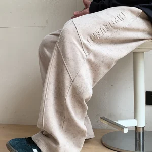 the Pang Trendy Brand Large Size Men's Casual Pants Spring Autumn Fat Man's 3D Emed Loose Straight Leg Long Trousers - AliExpress Pants