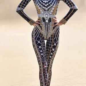 Fashion Nightclub Dancer Pole Dancing Stage Costumes Acrobatic Women Jumpsuit Shining Rhinestones Showgirl Performance Costumes - AliExpress Jumpsuits&Rompers