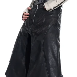 Mauroicardi Spring Autumn Cool Black Pu Leather Calf-Length Twisted Belted Pants for Men Luxury Designer Punk Style Clothes 2025 - AliExpress Pants