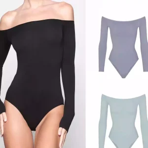Kardaian oulder-baring Long Sve T-irt Base Layer One-piece Wrap-around Body Bamboo Fiber Low Waist Commute Sle - AliExpress Jumpsuits&Rompers
