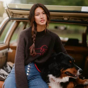 Cute Cartoon Dog round Ne Sweater Women's Overhead Color Blo  Autumn Winter New Faion Knitted Long Sve Top - AliExpress Sweaters&Jumpers