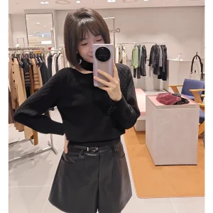 Elegant Fashionable Knitted Sweater Women's Small High Collar Hollow out Design Waffle Texture Spring 2025 Commute Style - AliExpress Sweaters&Jumpers