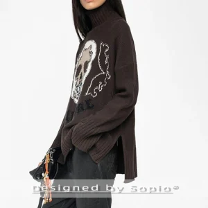 Skull Jacquard Cashmere Knitted Sweater Women Autumn Winter Turtleneck Casual Pullover Tops Lady Fashion Sweaters Jumpers 2026 - AliExpress Sweaters&Jumpers