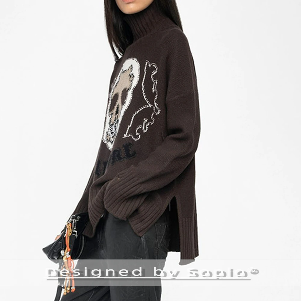 Skull Jacquard Cashmere Knitted Sweater Women Autumn Winter Turtleneck Casual Pullover Tops Lady Fashion Sweaters Jumpers 2026 - AliExpress Sweaters&Jumpers