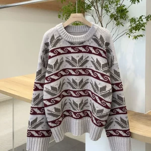 Nok Xiaola  Selected Loose Knitted Sweater round Ne Wool Blend Casual Sle Women's Faion Winter New Arrival - AliExpress Sweaters&Jumpers