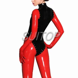 Black sexy latex cat suit rubber jumpsuits swimming leotard in rivet with front zip - AliExpress Jumpsuits&Rompers