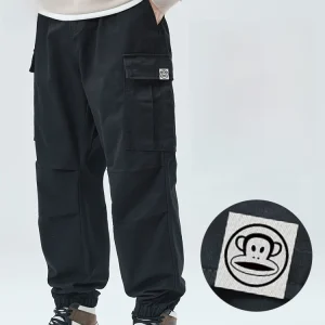 PaulFrank Pure Cotton Work Trousers Men's Casual Loose Fit American Sle Spring Autumn New Faion Brand Cuffed Loose Pants - AliExpress Pants
