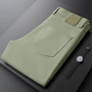 Elastic khaki casual business pants for men, summer thin men's slimming, small feet, no-iron men's pants trend - AliExpress Pants