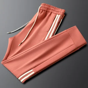 Wear light luxury with grapefruit red side striped casual sports pants autumn and winter slim men and women with the same sweatp - AliExpress Pants