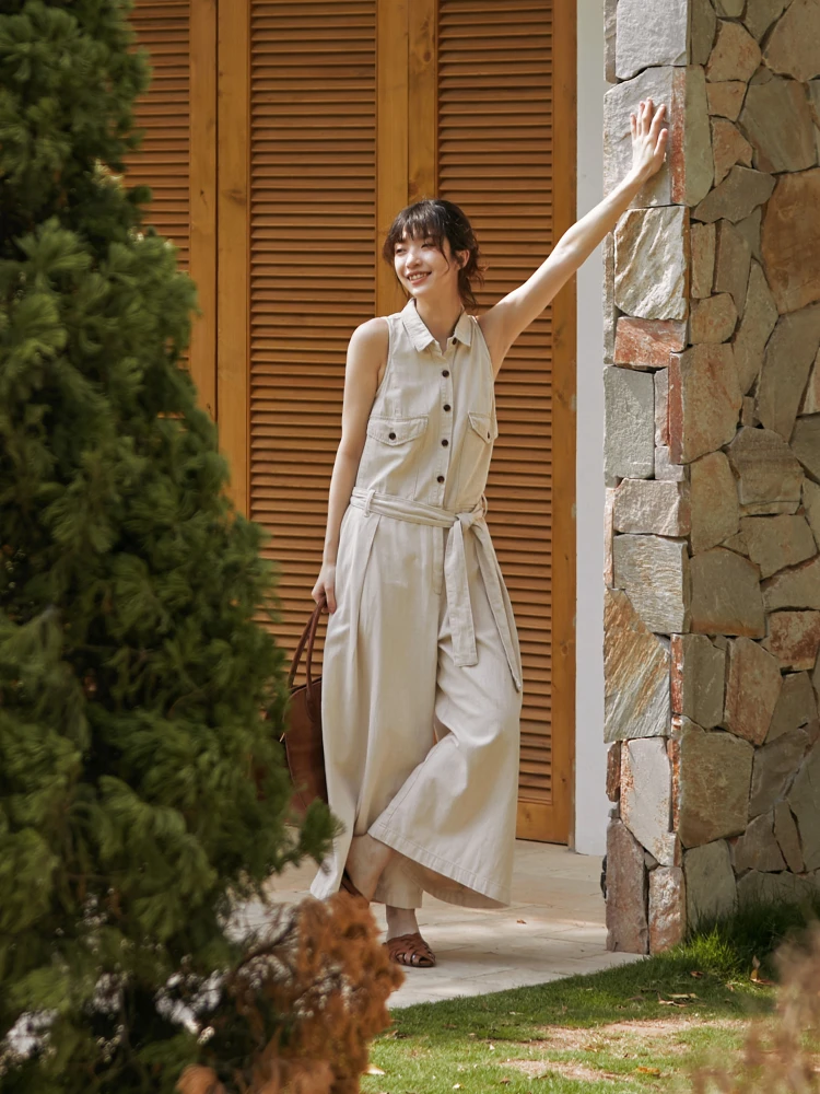 VIMIE Spring Summer Casual Wide Leg Pants Women's Svel All-Match Pure Color Cotton Linen Overalls Loose Fit Trousers - AliExpress Jumpsuits&Rompers