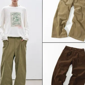 High Waist Thiened Cotton Corduroy Straight Leg Men's Wide Leg Pants Autumn Winter New Casual Long Trousers Youth Sle - AliExpress Pants