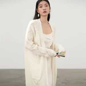 Spring Long Knitted Wool Cardigan Hollow out Design Women's Open Front Sweater Medium Weight Casual Stylish Girl Style - AliExpress Sweaters&Jumpers