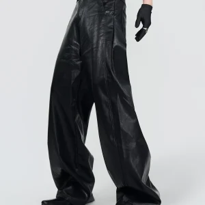 VE2 Premium Dark Matte Wide Leg Pants Asymmetrical Knife  Loose Floor-Length Trousers Punk Knight Style Casual Pants - AliExpress Pants