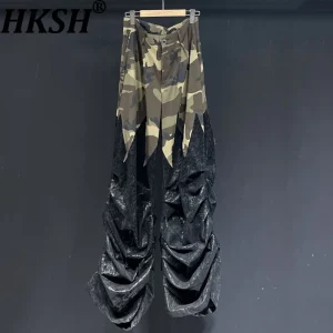 HKSH Spring Summer New Men's Original Design Fashion Snakeskin Pattern Pleated Trendy Loose Chic Ins Casual Flared Pants HK7975 - AliExpress Pants