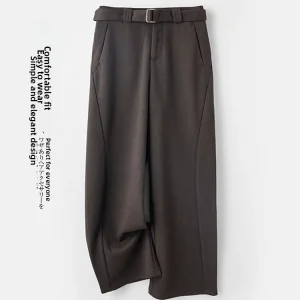 Loose Casual Pants Men's Wool Blend Silk Cotton Straight Leg Wide Leg Long Pants Draped Heavy Faionable Autumn Wear - AliExpress Pants
