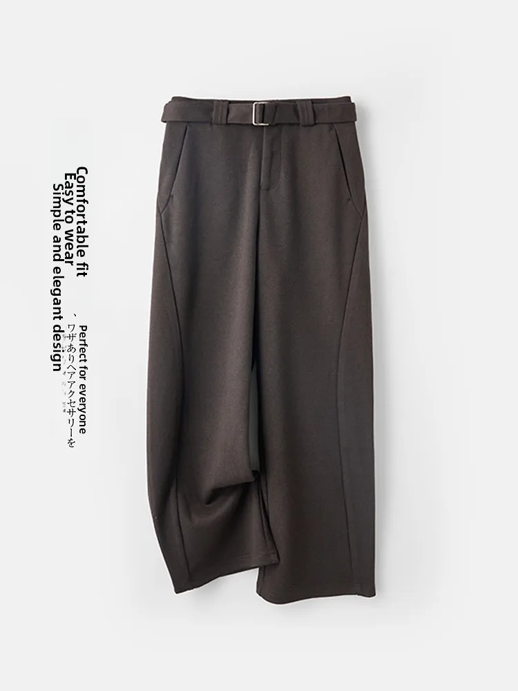 Loose Casual Pants Men's Wool Blend Silk Cotton Straight Leg Wide Leg Long Pants Draped Heavy Faionable Autumn Wear - AliExpress Pants
