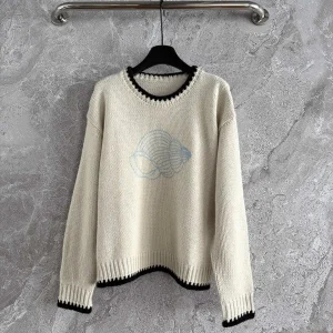 Conch Print Women Knitted Pullover Autumn Winter Round Neck Long Sleeve Fashion Casual Sweater - AliExpress Sweaters&Jumpers
