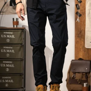 American Retro k Blue Elastic Casual Pants Men Summer Weave Qui Dry Thin Straight Leg Trousers Simple Match Faionable - AliExpress Pants