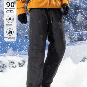 Men's Outdoor Winter Snow Pants Ultra Cold Resistant Du down Thermal Climbing Trousers Long Straight Leg Workwear Polyester... - AliExpress Pants