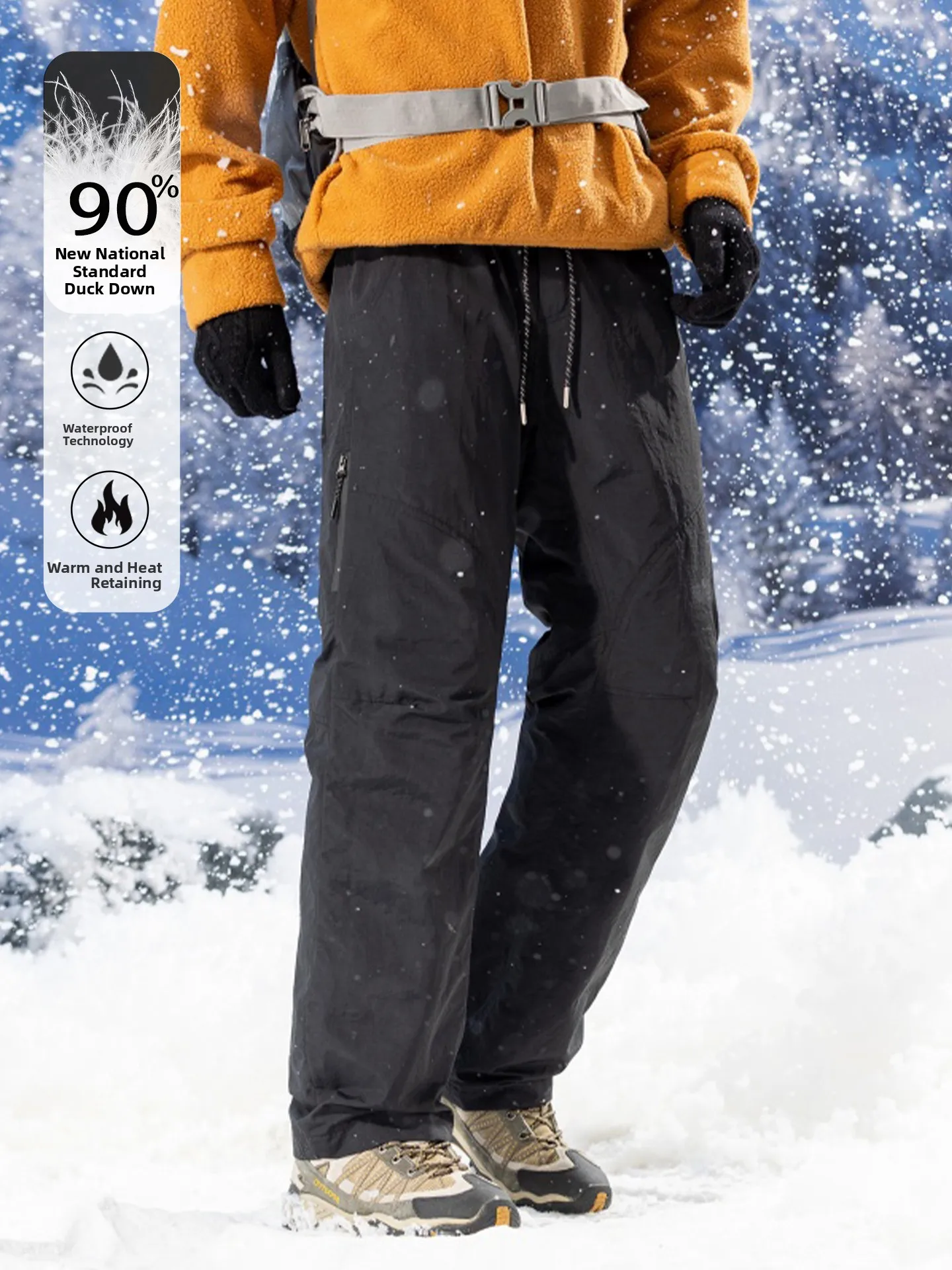 Men's Outdoor Winter Snow Pants Ultra Cold Resistant Du down Thermal Climbing Trousers Long Straight Leg Workwear Polyester... - AliExpress Pants