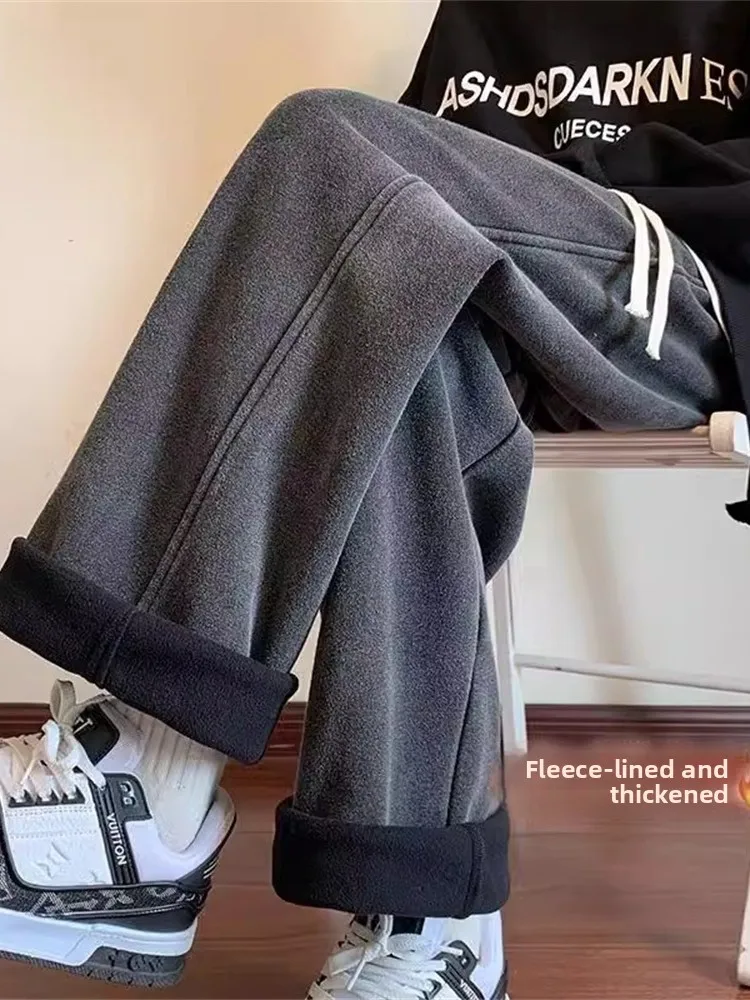 Men's Oversize Casual Pants Thiened Warm Loose Autumn Winter Sle Faionable Retro Heavyweight Sweatpants Youth Energy - AliExpress Pants