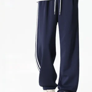 Men's Sport Pants Spring Side Stripe American Trendy Wide Leg Straight Cut Cotton Casual Trousers - AliExpress Pants