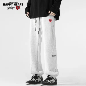 Charles Heart Knitted Fitn Sports Pants Men's Spring Autumn New Sle Running Breathable Cuffed Drapey Trousers Casual Fas... - AliExpress Pants
