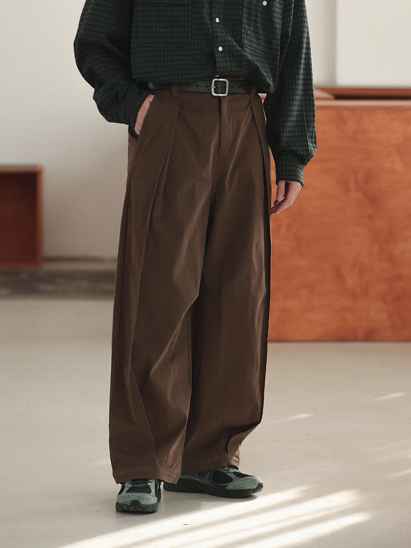 Noears Spring Vintage Brown Loose Wide Leg Pants Men's Casual Cotton Workwear High Street Loose Fit Trousers for Men And Women - AliExpress Pants