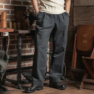 American Retro Men's Loose Casual Long Pants High Waist Prince Bubble Straight Leg Cotton Comfortable Breathable Shopping Pants - AliExpress Pants